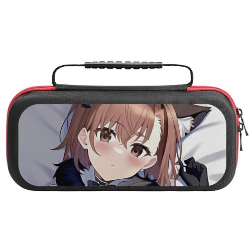 Switch ケース かわいい とある科学の超電磁砲 御坂美琴 スイッチ 収納ケース カバー ナイロン素材 全面保護 防塵/防水/防汚/耐衝撃 26x11.5x5.2cm Switchに対応 保護用ハードケース 大容量な収納力 アクセサリーポーチ Swit