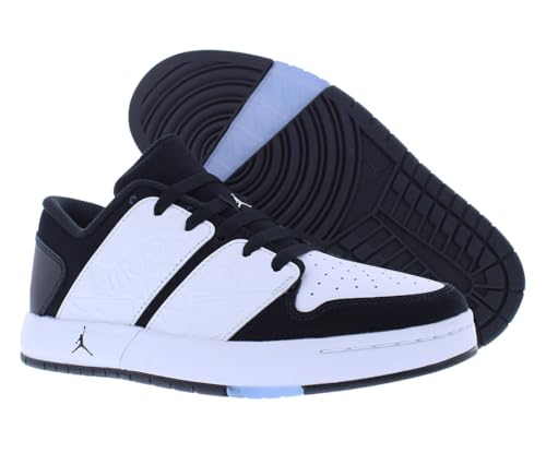 Jordan Nu Retro 1 Low Big Kids' Shoes (FB4412-100, White/White/Black) Size 6.54