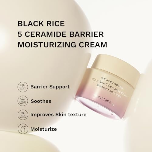 Image of HARUHARU wonder Black Rice 5 Ceramide Barrier Moisturizing Cream 0.50 fl oz, Barrier Repair, Ceramides, Dry Skin Care, Long-Lasting Hydration, Soothing Nourishing, Lightweight, Vegan