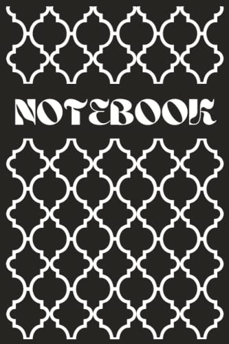 Notebook: Retro Patterned Themed Handheld New Plain Lined Paper A5 Notebook Paperback Journal Notepad Notes Diary Pad Glossy (Black) image 2