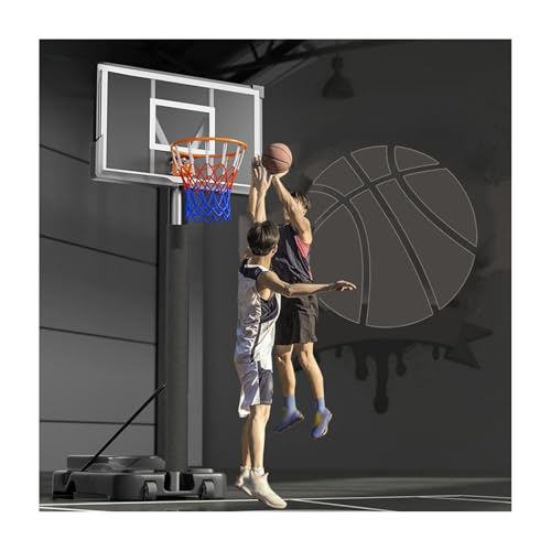 Aro De Baloncesto Portátil con Tablero Trasero De PC, Portería De Baloncesto De Altura Ajustable, para Jóvenes, Adolescentes Y Adultos