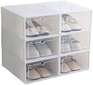 24PCS Stackable Storage Bins Transparent Shoe Box, Multi-Function Clear Shoes Underwear Socks Storage Container Home DIY Shoe Rack,23.5X33.5X13CM