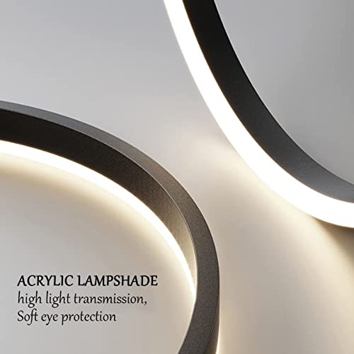 Lustre LED moderne plafonnier suspension dimmable télécommande anneaux métal