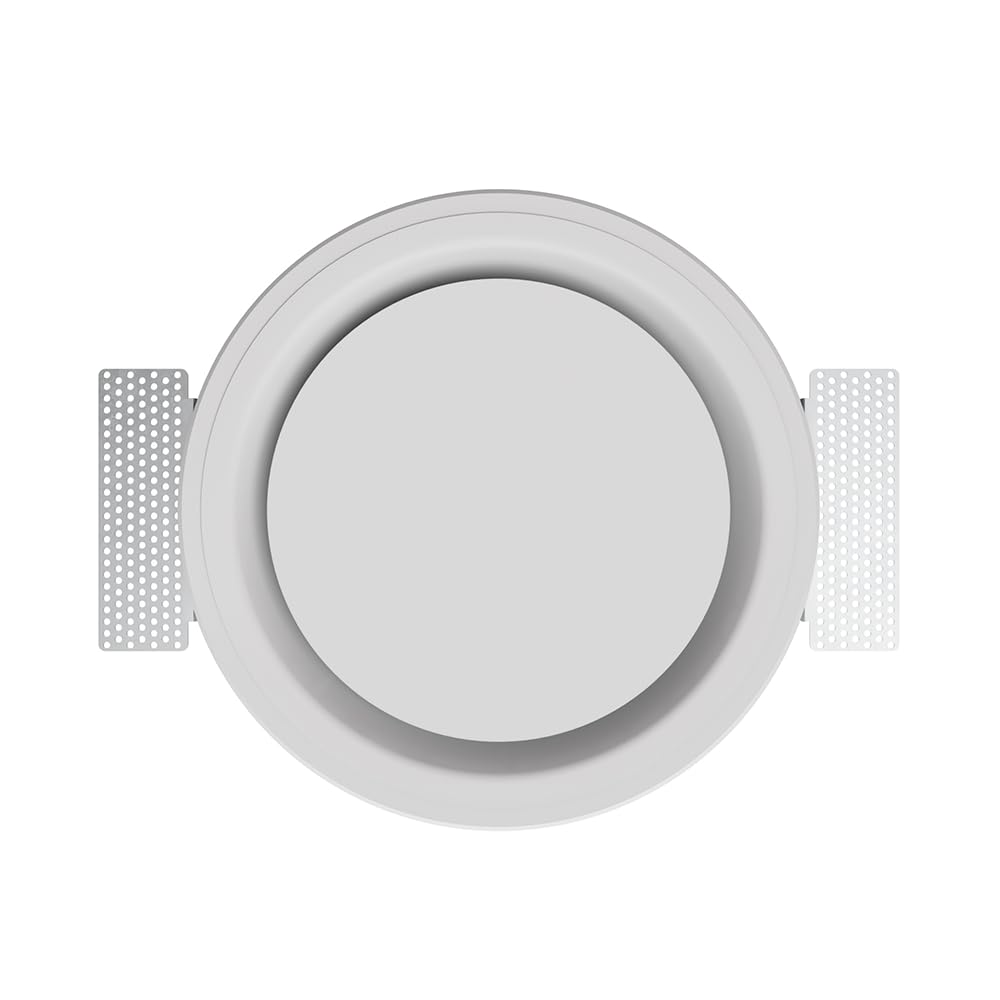 KVADRO-100 - Salida de ventilación cuadrada sin marco - Válvula de disco de 100 mm con imán - Difusor pintable 4"
