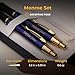 Dayspring Pens - Personalized Monroe Blue Ballpoint Pen and Pencil Set with Gift Case. Engraved Gift for Graduation, Birthday, or Business. Custom Click-Action Pen and Pencil Set.
