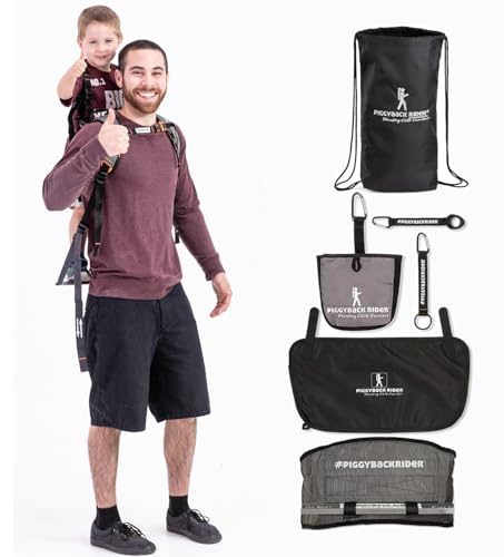 Image of Piggyback SCOUT Toddler Carrier Backpack Deluxe - 6 Piece Set: Hip Belt, Carry Bag, Side Pocket, Mud Flap, Water Bottle & Selfie Stick Holders - For Ages 2-4 (Under 50 lbs) - Hiking & Travel