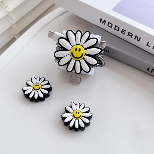 Image of Protective Charger Case for iPhone 18W 20W iPhone 15 14 13 12 11 Pro Max Charging Cable Charger Protective Cover Data Cable Protective Sleeve -(New Sunflower)