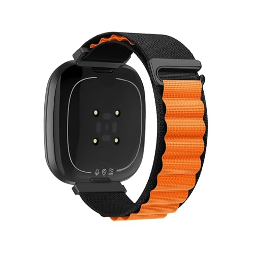 iCO\XgohɓKFitbit Versa 4/3 Sense 2/1p(Black orange,For Fitbit Versa 3)