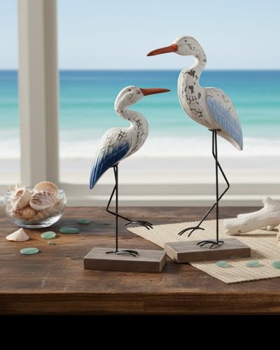 Figura de madera de gaviota decorativa náutica miniatura 6