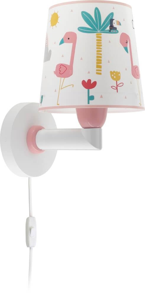 Dalber Aplique Infantil De Pared Flamingo Flamenco Animales Arcoiris Rosa, 82469, E27