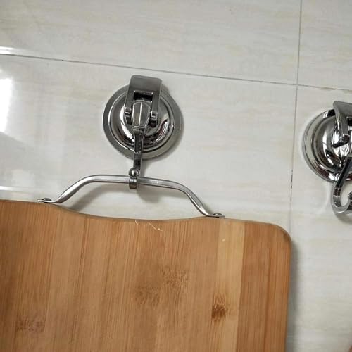 2 Pack Suction Hook Vacuum Suction Cup Hook Bathroom Kitchen Door Glass Wall Hanging Heavy Duty Wall Hooks Holds Robe Towel Hanger Hooks Up to 5KG