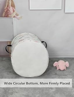 QUEENLALA Large Storage Basket,Collapsible Round Storage Bin,Laundry Hamper/Bathroom/Home Decor/Children Hamper/Boxes/Children Clothing (Round-Colorful Butterfly)