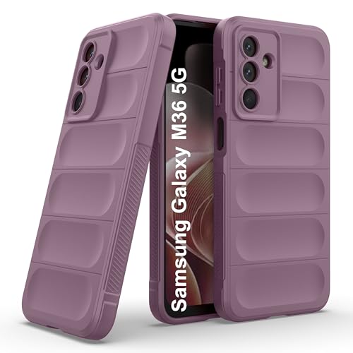 Image of amazon basics Back Case Cover for Samsung Galaxy M36 5G | Compatible for Samsung Galaxy M36 5G Back Cover | Liquid Silicon Magic Case with Camera Protection | Lavender