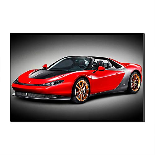 Ferrari - Lienzo decorativo para pared, diseño de coche, color rojo