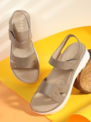 Image of ELLE women Comfortable Flat Round Toe Backstrap fashion Sandal