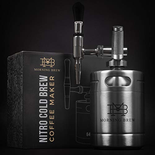 My Morning Brew Nitro Cold Brew Coffee Maker | Premium Portable Home Brewing Kit (Stainless Steel)