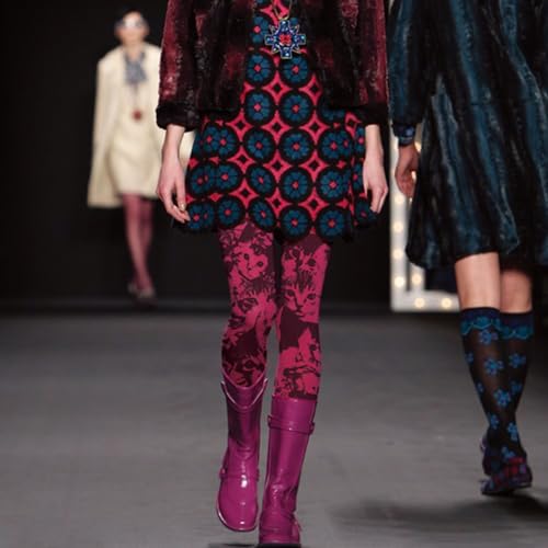 Luxury Fashion Show Cat Print Women's Patterned Tights with Designs 140D Velvet Pantyhose Opaque Stockings2