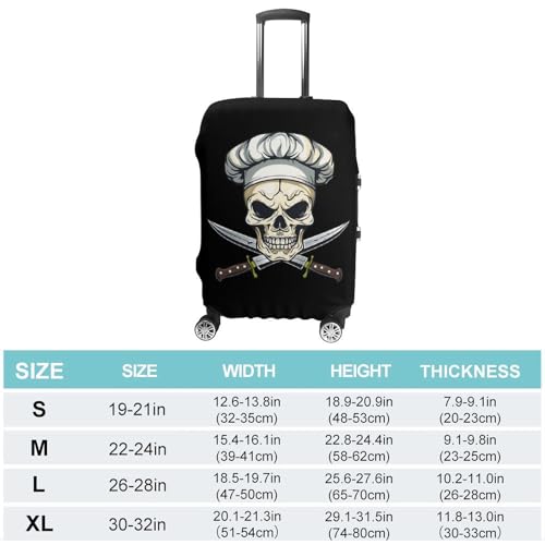 Chef Skull Knife Luggage Cover Suitcase Cover Protector Anti-scratch Travel Suitcase Wrap for Unisex M2