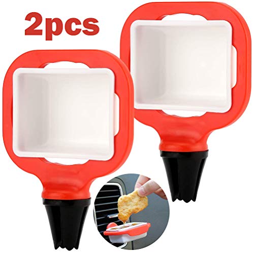 Genenric - Juego de 2 tazas para salsa de coche (2 unidades), color rojo