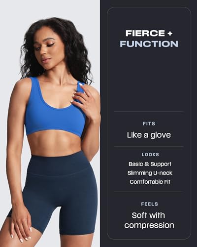 Image of Aoxjox Basic Baddie Sports Bra | women's workout fitness training gym yoga crop tank, 4-way stretch, moisture-wicking, quick-dry