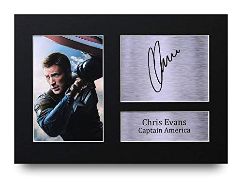 HWC Trading Chris Evans A4 Ungerahmt Signiert Gedruckt Autogramme Bild Druck-Fotoanzeige Geschenk Für Captain America The Avengers Filmfans