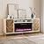 BELLEZE 68" Wood TV Stand with 36" Electric Fireplace, Entertainment Center with Storage Cabinet, Console Table for TVs up to 75 Inches, for Living Room, Bedroom - Harper (White Ebony)