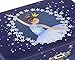 Jewelkeeper Girls Jewelry Box - Music Box with Spinning Ballerina Doll to Swan Lake Tune - Kids Jewelry Box to Store Little Treasures - Blue and White Glitter Design - 4.25D x 4.75W x 3.5H Inches