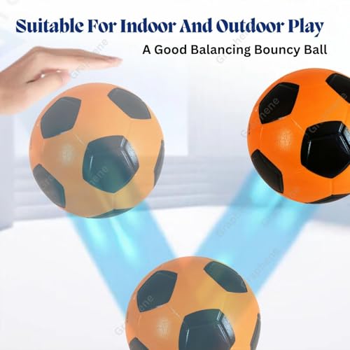 Image of GRAPHENE 8 Inch Football for Kids Toddlers Bouncy Rubber Soccer Ball for Boy Girl 3+ Year No Air Needed Playground Soft Jumping Bouncing Ball for Sports Indoor Outdoor Games Pack of 1