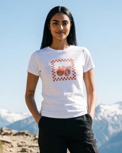 Image of Nobero Women's Graphic Printed T-Shirt | Regular Fit 180 GSM Cotton Tee for Women | Comfortable Round Neck Casual Wear