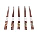LUCKDANO Pair Wooden Chopsticks - Sandalwood with Grooved Pattern - Durable & Reusable Chopsticks Safe for All Ages Perfect Any Occasion
