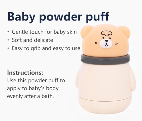 Image of Baby Skin Care Powder Talcum Puff Case Cum Container Box With Fruit Feeder Nibbler Teether For Babies /Kids /Toddler /New Born BPA Free (PATTERN 45)