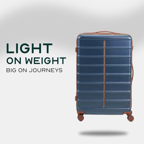 Image of Assembly Odyssey 28 Inch (75cm) Large Check-in Trolley Bag Hard Shell Polycarbonate Suitcase Lightweight with TSA Lock 8 Spinner Wheels Blue