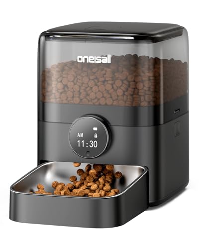 oneisall Automatic Cat Feeder for Large Kibble and Snacks, 12 Cup...