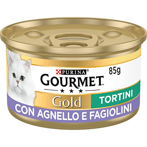 GOURMET Gold Cibo Umido per Gatti Adulti Tortino con Agnello e Fagiolini 24 Lattine da 85g - Immagine 1