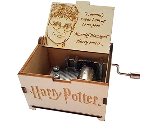 TheLaser'sEdge, Harry Potter Mini Music Box with Movies Hedwig's Theme, Gifts for Women, Men, Birthday, Christmas, Mother’s Day, Anniversary or Merchandise Decor - Harry Potter Solemnly Quote