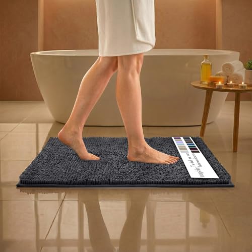 MAYSHINE Small Plush Shaggy Chenille Bath Mat 23'x14'...