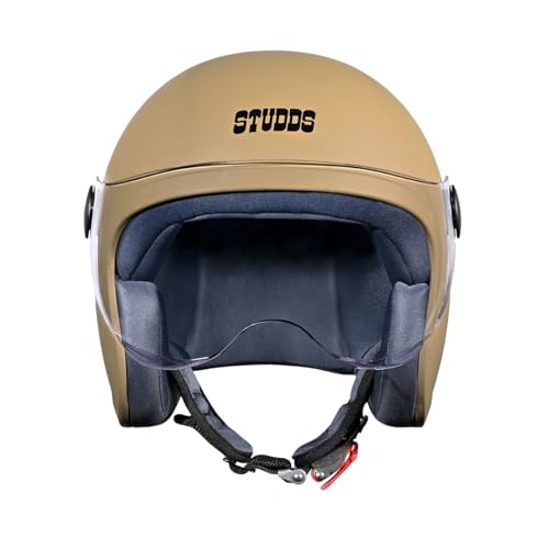 Image of Studds Jet Open Face ISI Certified Helmet with Chopper Visor Desert Storm - L