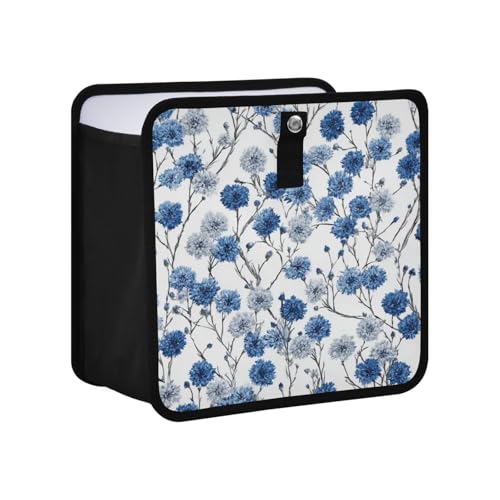Image of Car Trash Can Organizer Bin with Adjustable Strap for Back Front Seat Console Waterproof Leakproof Collapsible Portable 11 Inch Chinese Style Cornflower