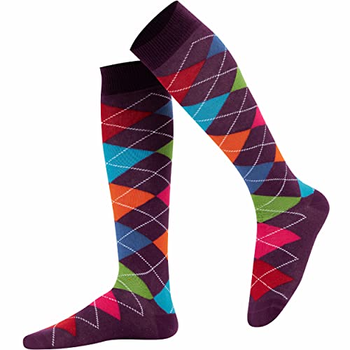 Image of Mysocks Unisex Knee High Long Socks Argyle