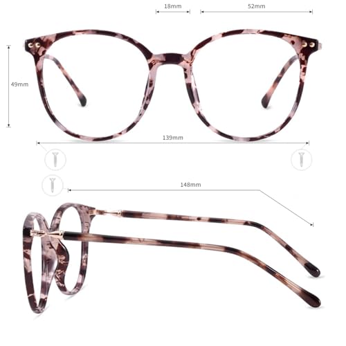 Image of Firmoo Oversize Blue Light Glasses, Unisex Chic Large Round Computer Reading Glasses Reader Anti Glare Anti Eyestrain (Pattern 0.0x)
