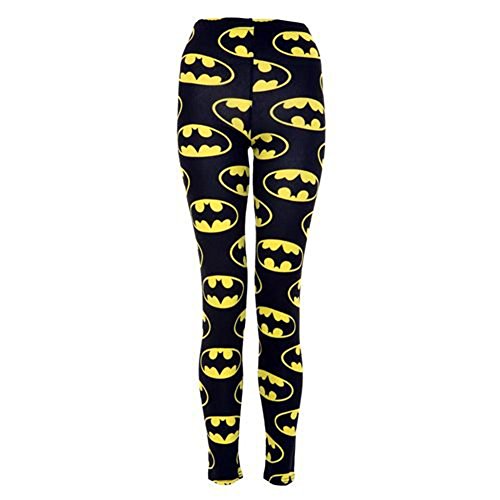 Womens Full Length Batman Leggings (Mtc) (4/6 (uk 8/10), Black/yellow)