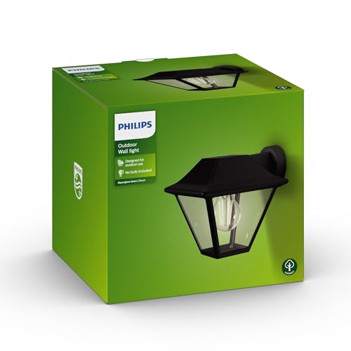 Philips Mygarden, Applique murale extérieure Descendante ALPENGLOW, nécessite une ampoule E27 max 60W - Noir