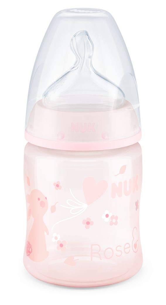 NUKFirst Choice+ Baby Bottle, Baby Rose Pink, 150ml