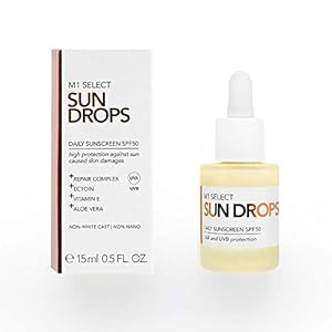 M1 SELECT SUN DROPS 15ml – Sonnenschutz Gesichtsserum SPF50 – Vitamin E – leichte Formulierung ohne weiße Spuren