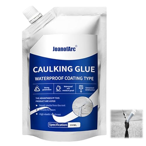 Concrete Crack Filler Caulking Gray Glue Waterproof Coating Type Waterproof Weather-Resistant Deep Penetration Caulk for Cracks in Walls Floors bathrooms Metal Wood Tiles 200ml/6.76fl.oz