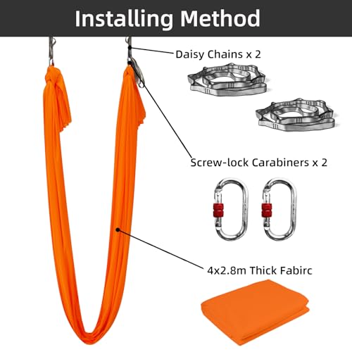 Prior Fitness Low Stretch Aerial Yoga Hammock Kit 4.4 Yards Aerial Silk For Professional Yoga Instructors,Yoga Swing Set,Improve Your Flexibility & Core Strength,Yoga Starter Kit thumb #3