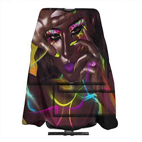 Barber Cape Professional Salon Cape Hair Cutting Cape with Adjustable Closure Hairdressing Haircut Cape for Home Salon Stylist Cape Women Men Adult 55'' x 66'' (African American Fashion Beauty)