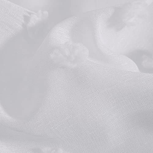 Guken Aesthetic Sheer Bedroom Curtains 84 Inch Length Rod Pocket Pom Pom Sheer White Curtains For Nursery Living Room Boho Windows Textured Curtains For Girls Teenager Teen Guest Room 38X84 Set Of 2 #TOP2