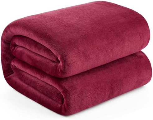 （01:00時点） Hansleep 毛布 シングル 冬用 ブランケット 100x140cm バーガンディ マイクロファイバー 柔らかく肌触り フランネル 洗える 静電防止 四季適用 (100x140,バーガンディ)