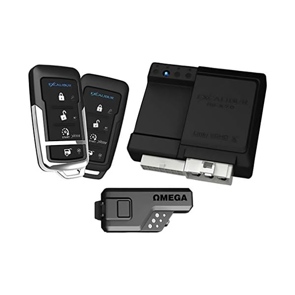 Excalibur RS370 1-Way Paging Remote Start/Keyless Entry/Vehicle Security System (with 4 Button Remote and Sidekick Remote), 1 Pack